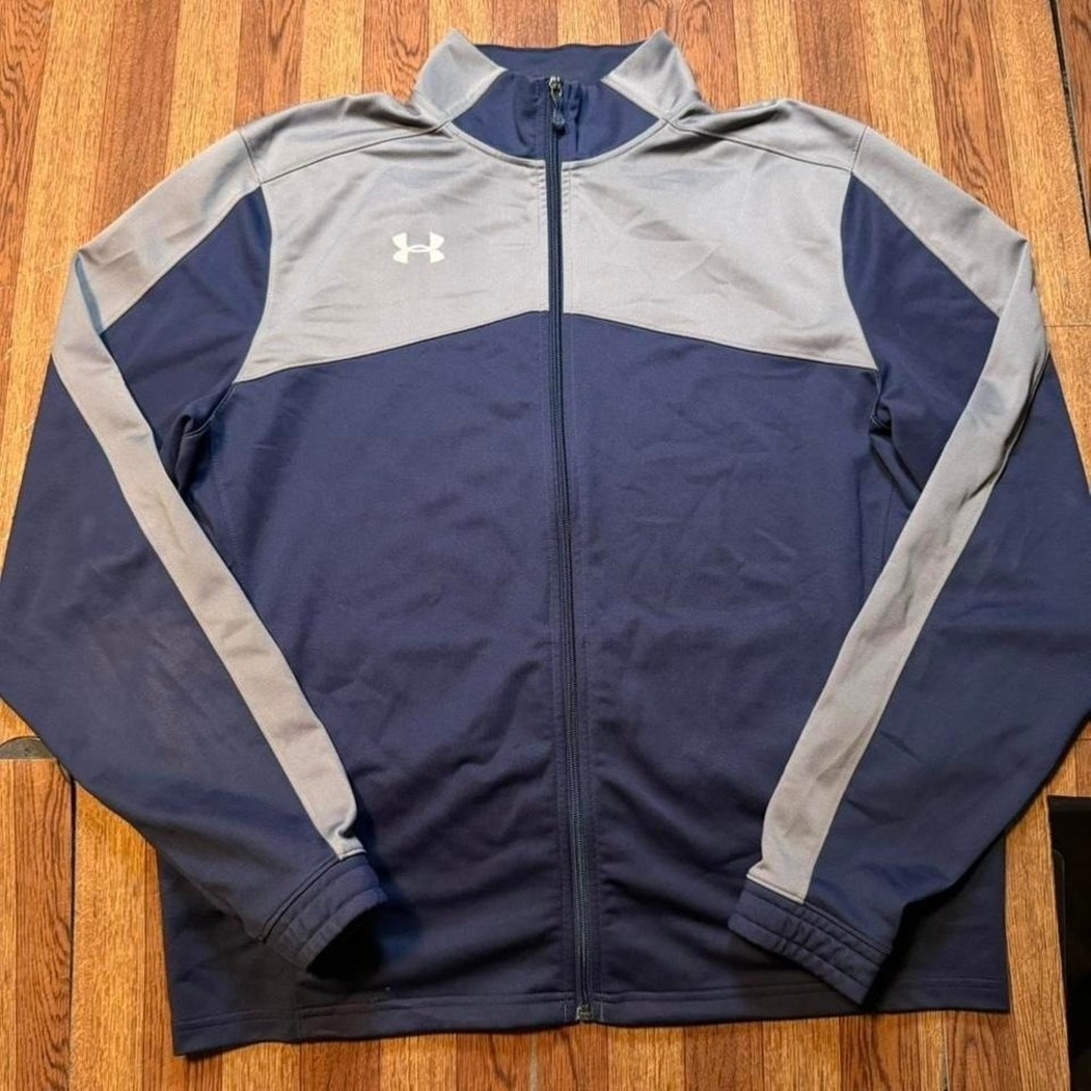 Under Armour Blue Retro Tech Sportswear Running Track Jacket XL